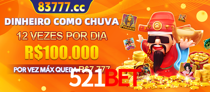 Banner do programa de recompensas Recomende para amigos do 521bet, detalhando os bônus por convidar amigos, com prêmios que chegam a R$288.888.