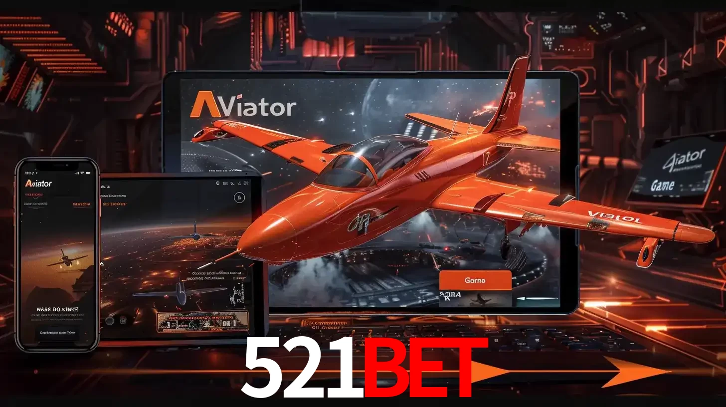Apresentação tecnológica do jogo Aviator com um avião saindo da tela de um tablet, demonstrando a experiência imersiva em múltiplos dispositivos no 521bet.