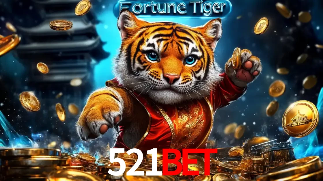 Imagem promocional do jogo de slot Fortune Tiger, com um tigre majestoso em traje tradicional cercado por uma fortuna em moedas de ouro, disponível agora no cassino 521bet.